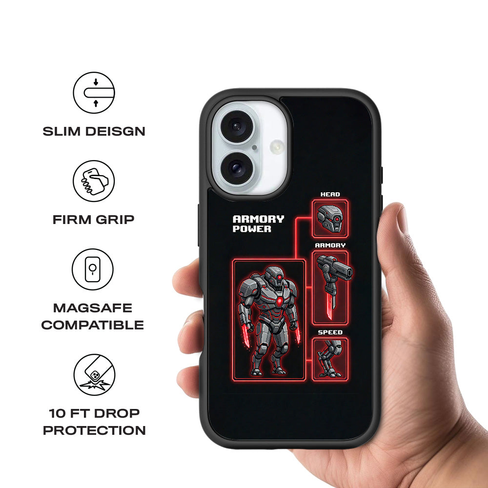 Armory Power 3D Skin with Shockguard Armour Magsafe Case for Apple iPhone 16 Plus