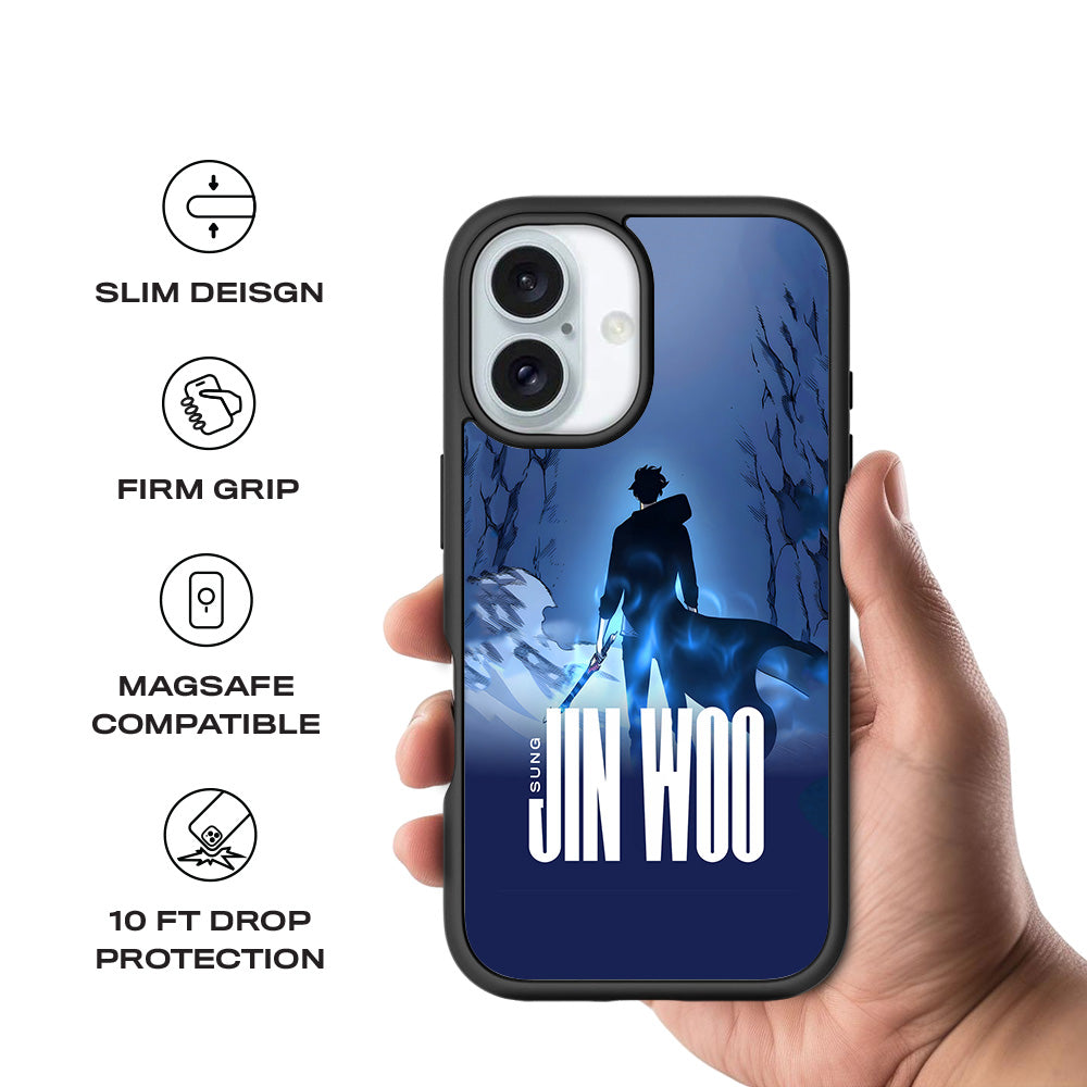 Jin Woo S-Rank Hunter Anime 3D Skin with Shockguard Armour Magsafe Case for Apple iPhone 16