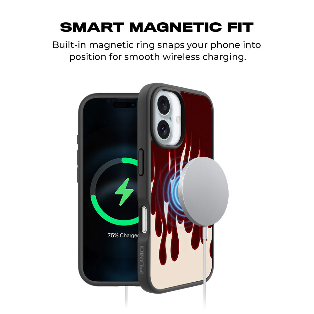 Flame Design 3D Skin with Shockguard Armour Magsafe Case for Apple iPhone 16