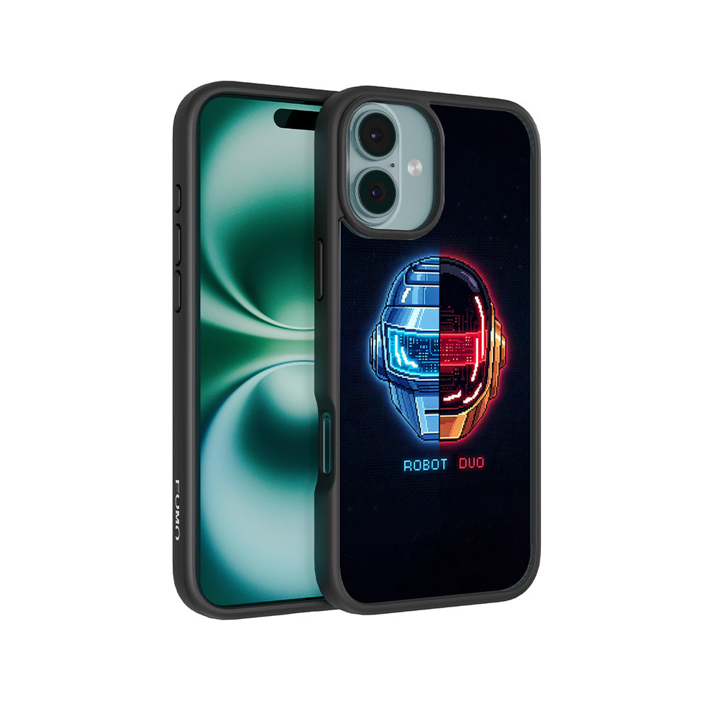 Robot Duo 3D Skin with Shockguard Armour Magsafe Case for Apple iPhone 16