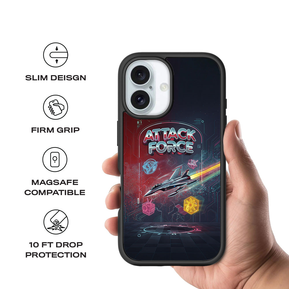 Attack Force 3D Skin with Shockguard Armour Magsafe Case for Apple iPhone 16