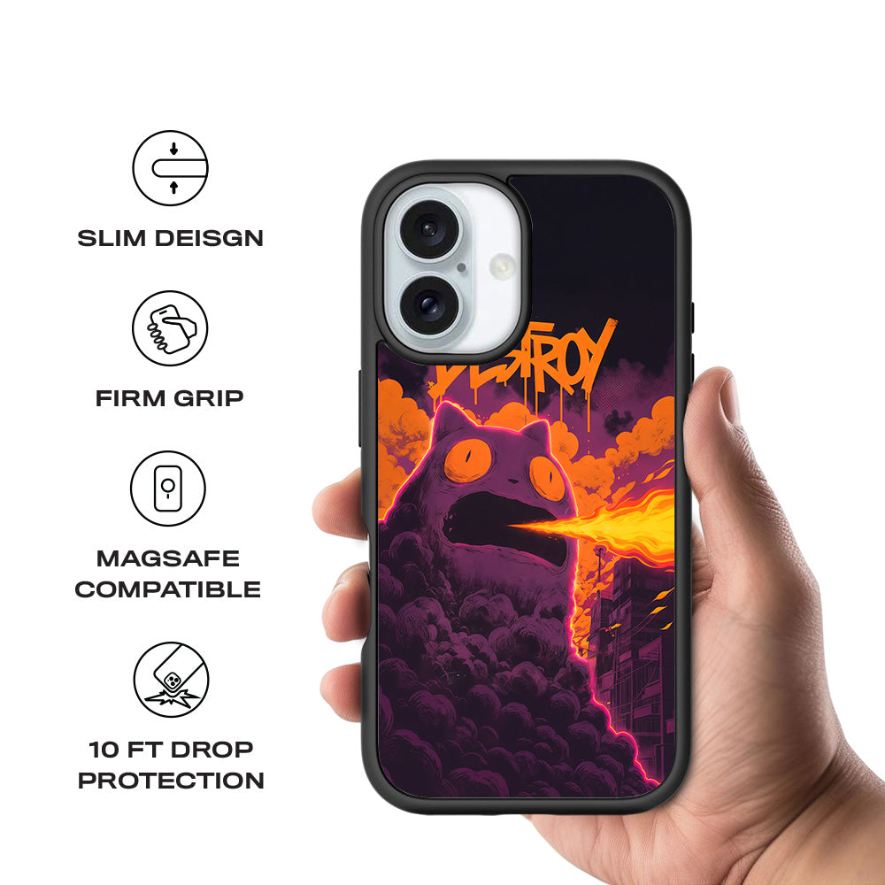 Destroy Cityscape 3D Skin with Shockguard Armour Magsafe Case for Apple iPhone 16 Plus