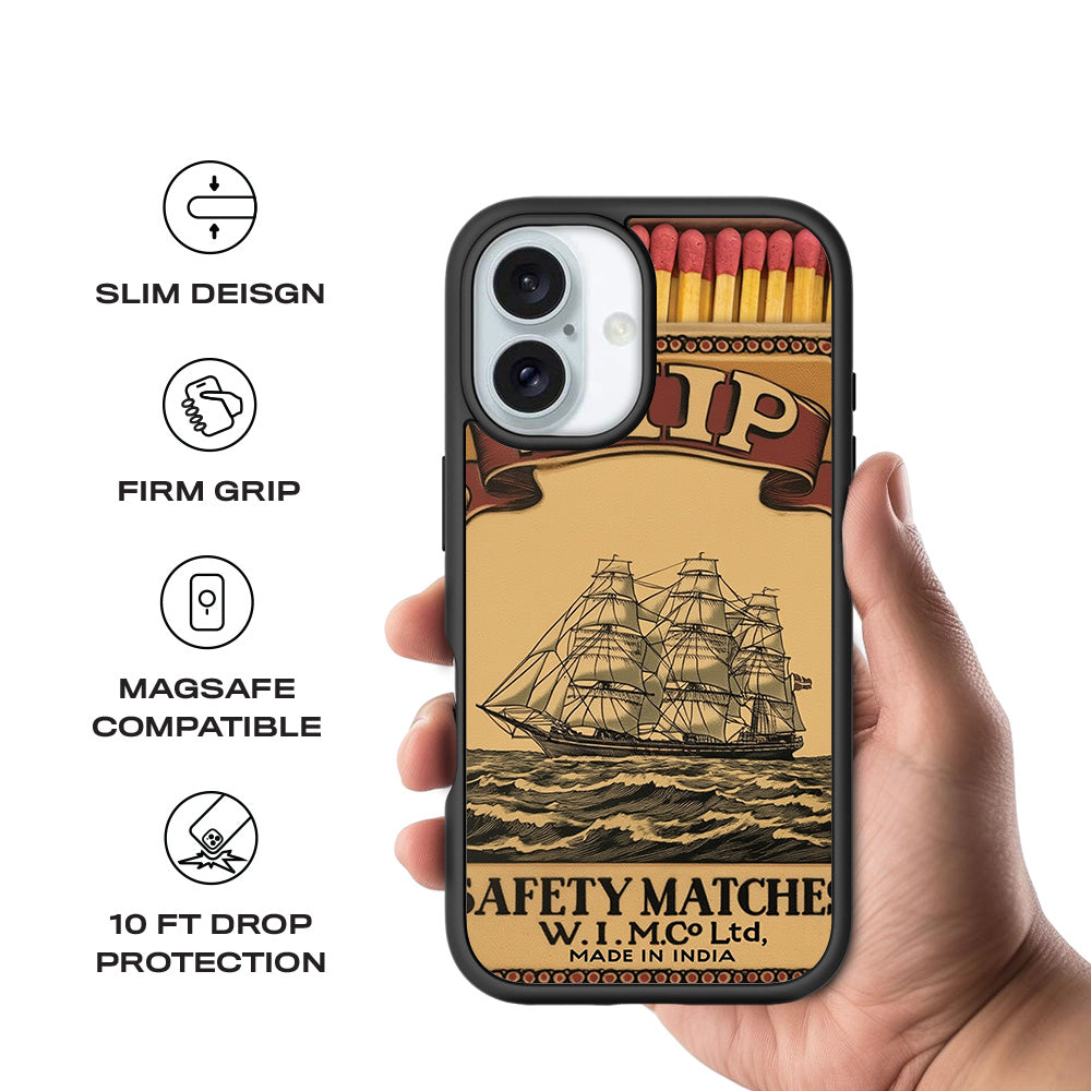 Ship Safety Matches 3D Skin with Shockguard Armour Magsafe Case for Apple iPhone 16
