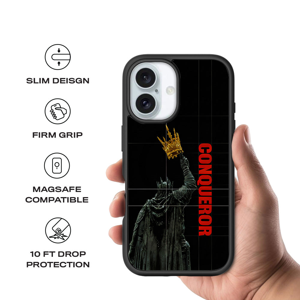Crowned Conqueror 3D Skin with Shockguard Armour Magsafe Case for Apple iPhone 16