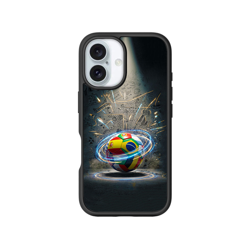 World Football Nations Sports 3D Skin with Shockguard Armour Magsafe Case for Apple iPhone 16 Plus