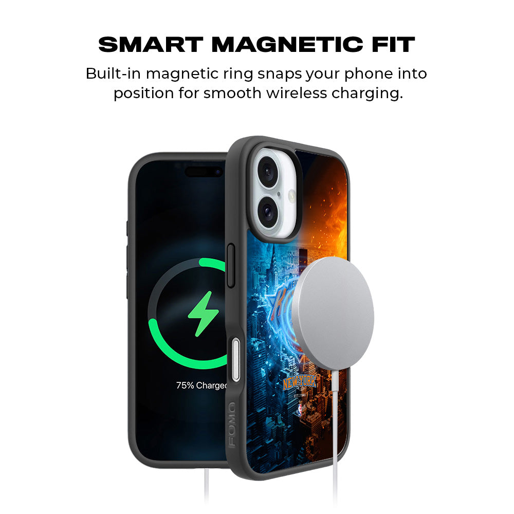 New York Knicks City Pride Sports 3D Skin with Shockguard Armour Magsafe Case for Apple iPhone 16
