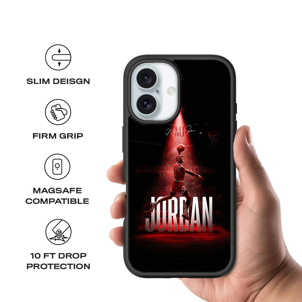 Jordan 23 Spotlight Basketball Sports 3D Skin with Shockguard Armour Magsafe Case for Apple iPhone 16 Plus