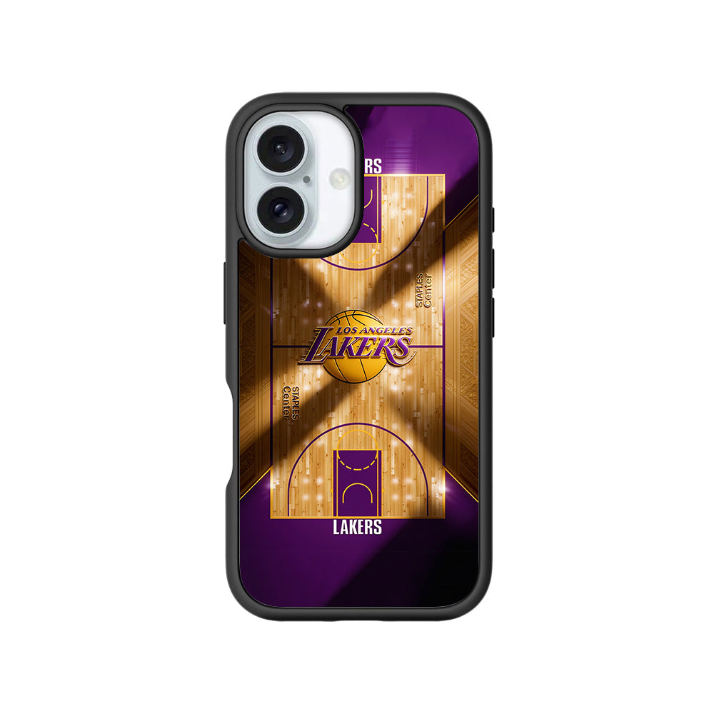 Lakers Championship Court Sports 3D Skin with Shockguard Armour Magsafe Case for Apple iPhone 16 Plus