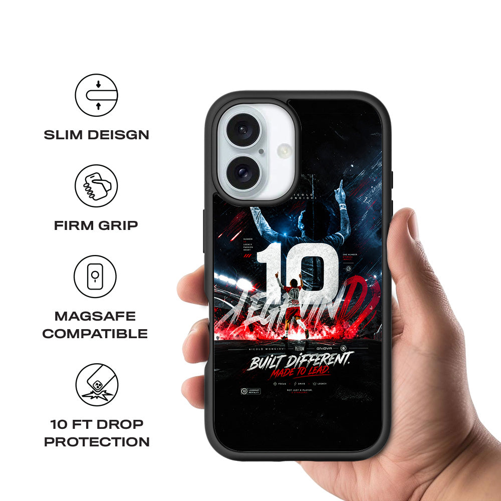 Number 10 Football Sports 3D Skin with Shockguard Armour Magsafe Case for Apple iPhone 16