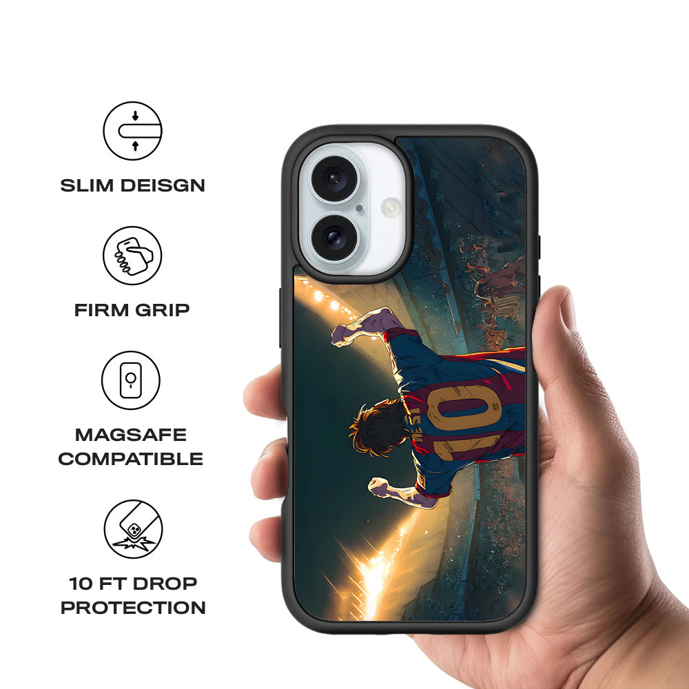 Rising Champion Messi 3D Skin with Shockguard Armour Magsafe Case for Apple iPhone 16
