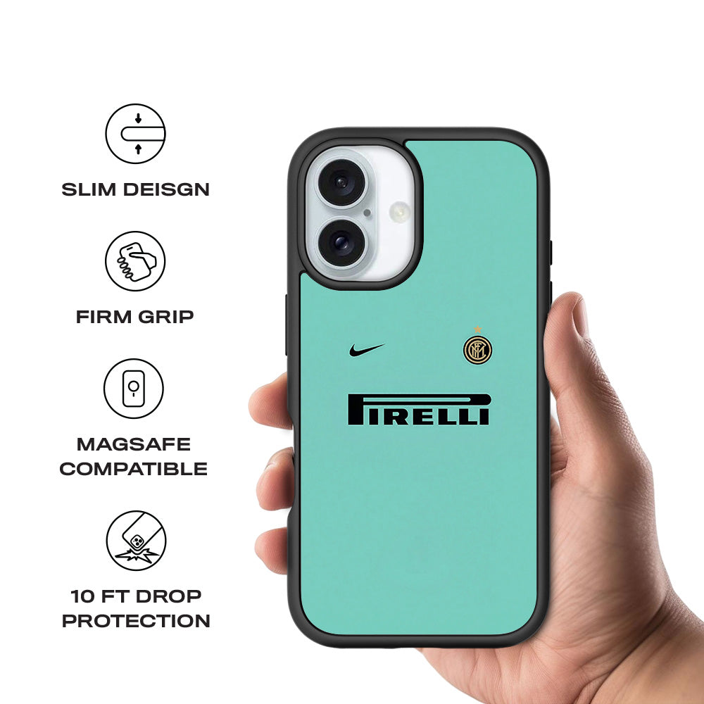 Pirelli Green 3D Skin with Shockguard Armour Magsafe Case for Apple iPhone 16