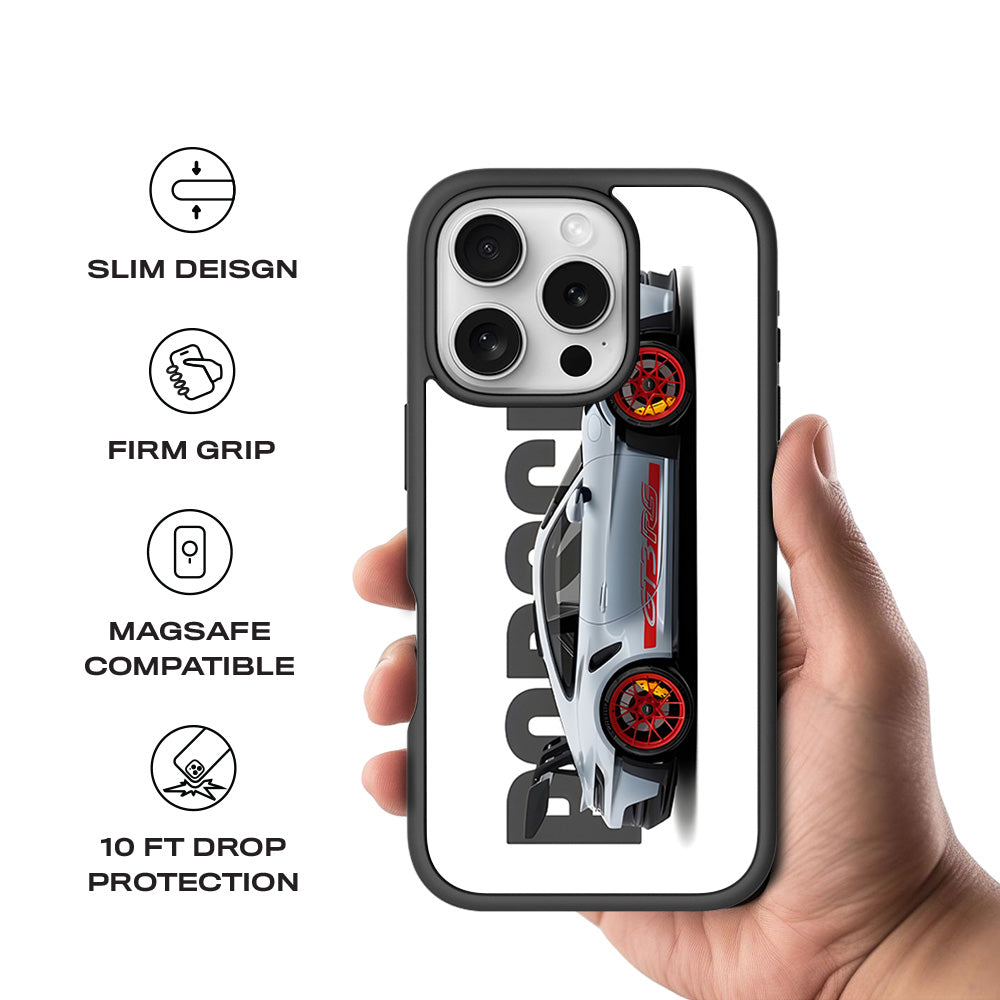 Porsche 911 GT3 3D Skin with Shockguard Armour Magsafe Case for Apple iPhone 16 Pro Max