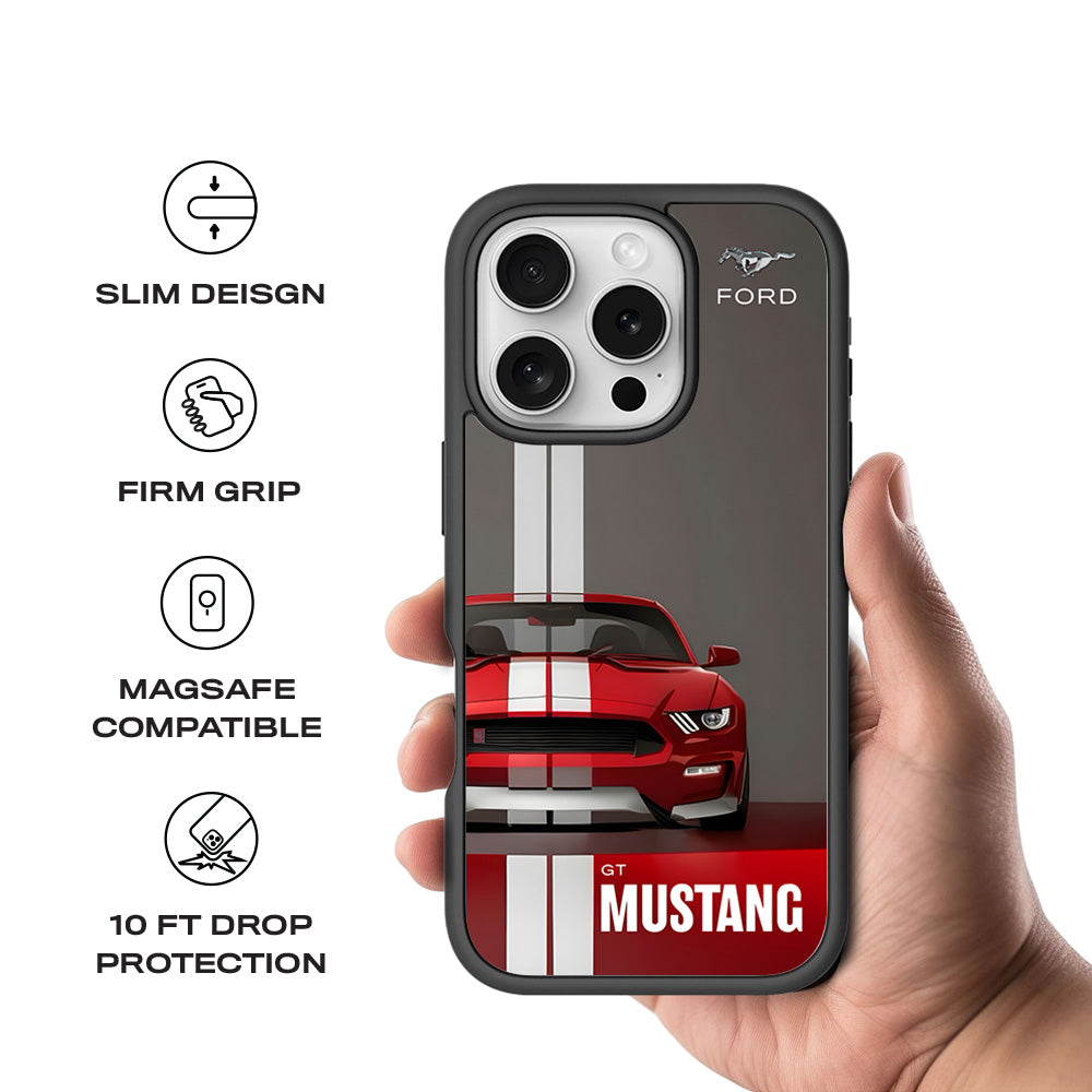 Ford GT Mustang 3D Skin with Shockguard Armour Magsafe Case for Apple iPhone 16 Pro Max