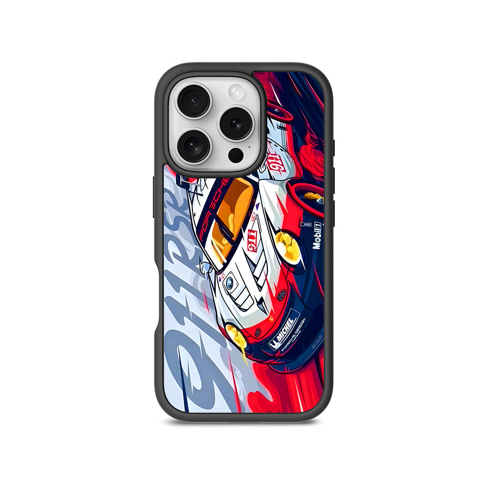 Porsche 911 RSR 3D Skin with Shockguard Armour Magsafe Case for Apple iPhone 16 Pro Max