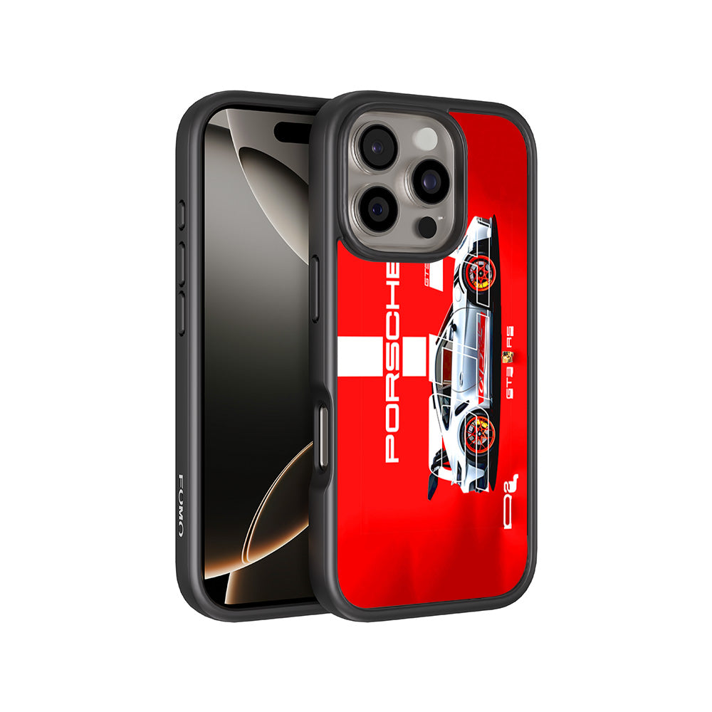 Porsche GT3 Silver Blaze 3D Skin with Shockguard Armour Magsafe Case for Apple iPhone 16 Pro Max
