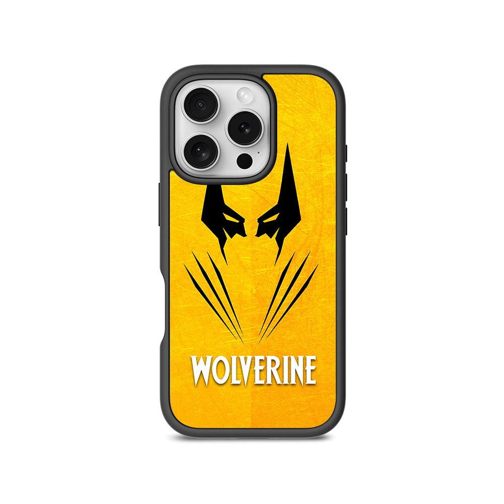 Wolverine with Yellow Background 3D Skin with Shockguard Armour Magsafe Case for Apple iPhone 16 Pro Max