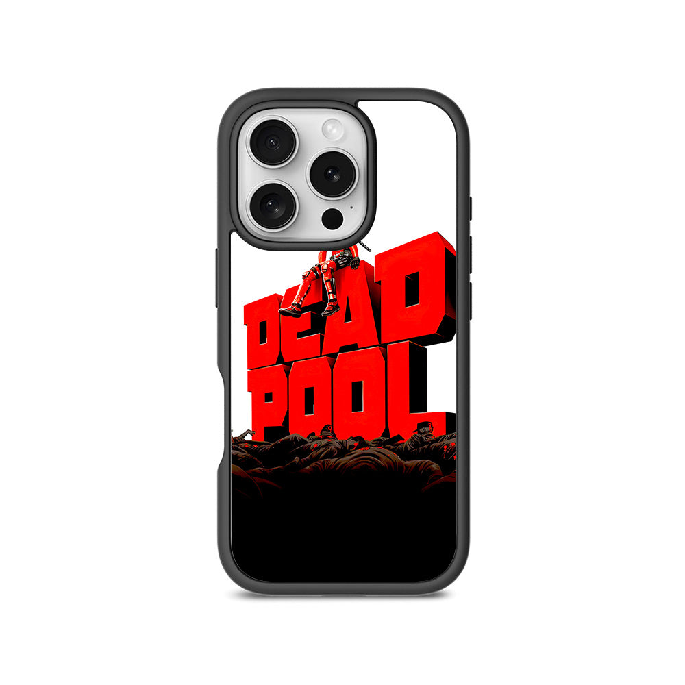 Deadpool on Top of Mayhem Comics 3D Skin with Shockguard Armour Magsafe Case for Apple iPhone 16 Pro Max