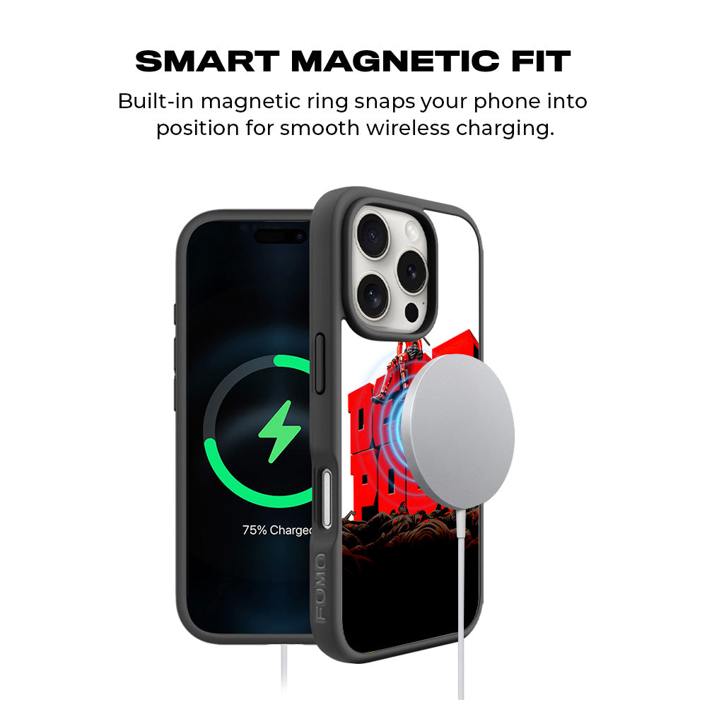 Deadpool on Top of Mayhem Comics 3D Skin with Shockguard Armour Magsafe Case for Apple iPhone 16 Pro Max