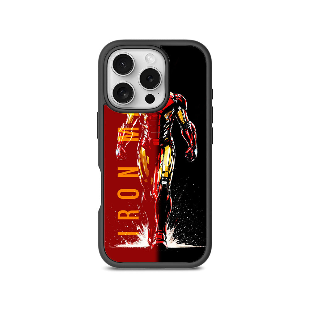 Iron Man Retro Beat Comics 3D Skin with Shockguard Armour Magsafe Case for Apple iPhone 16 Pro