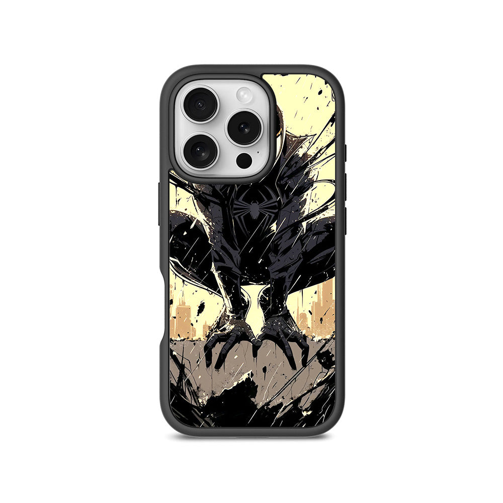 The Venomous Shadow in Black Silence Comics 3D Skin with Shockguard Armour Magsafe Case for Apple iPhone 16 Pro