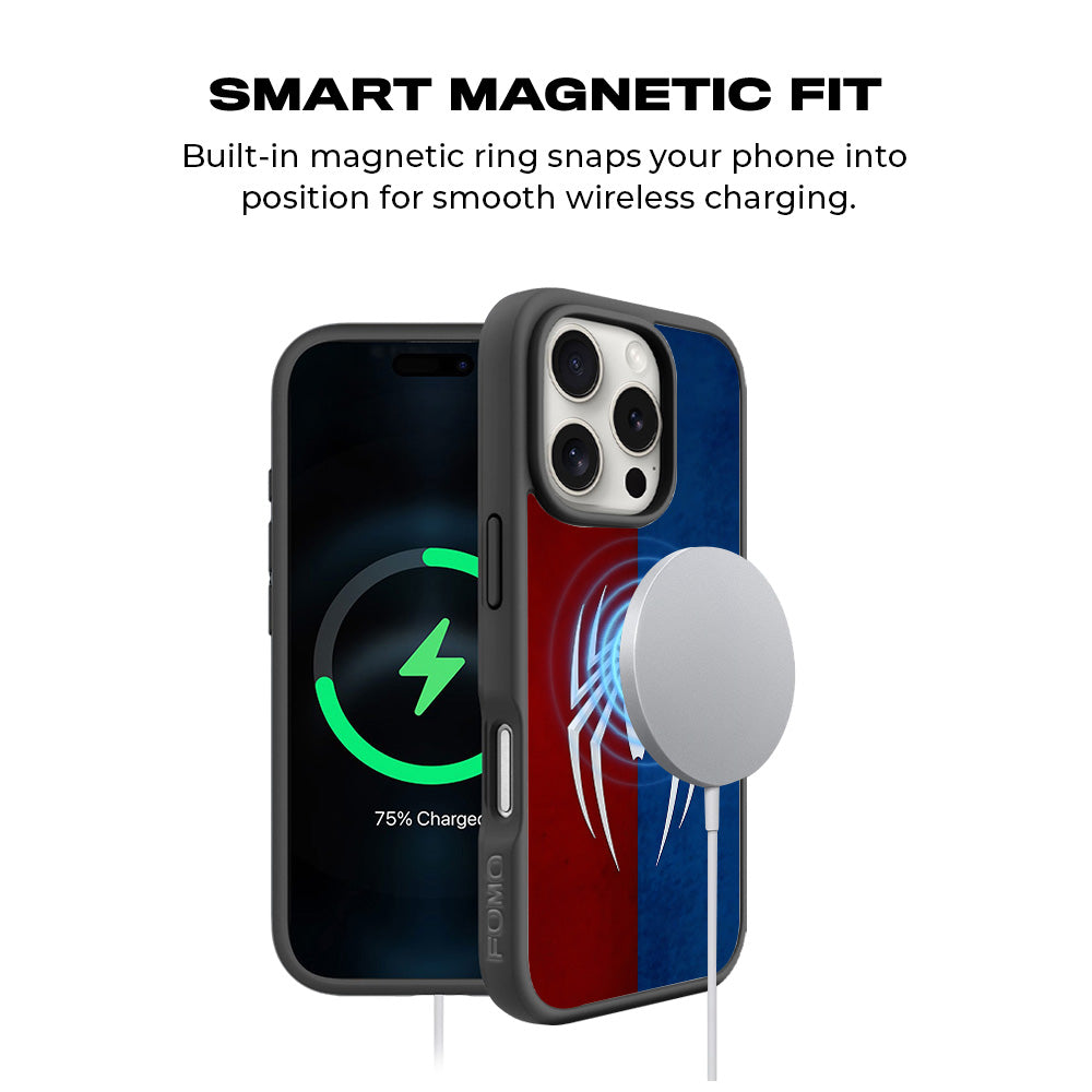 Spidey Emblem 3D Skin with Shockguard Armour Magsafe Case for Apple iPhone 16 Pro Max