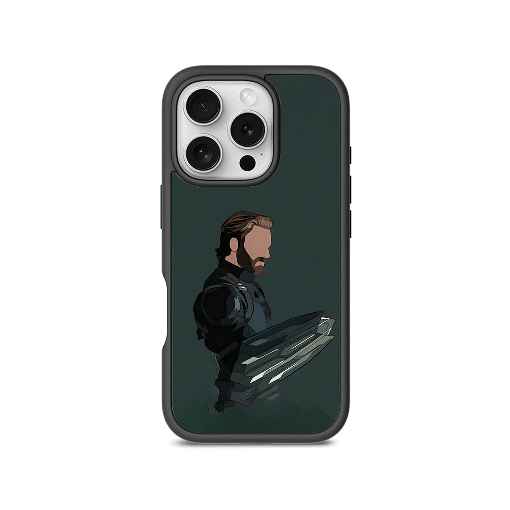 Cap's Shield 3D Skin with Shockguard Armour Magsafe Case for Apple iPhone 16 Pro