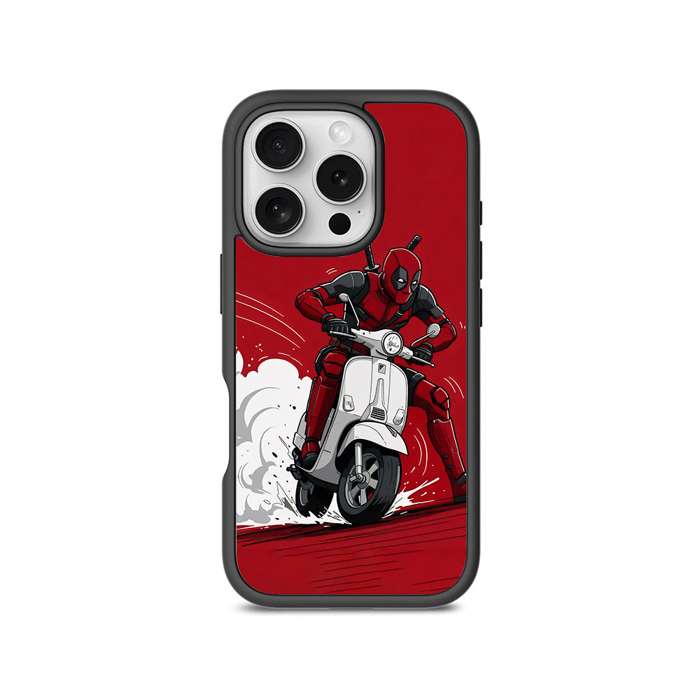 Deadpool Ride 3D Skin with Shockguard Armour Magsafe Case for Apple iPhone 16 Pro