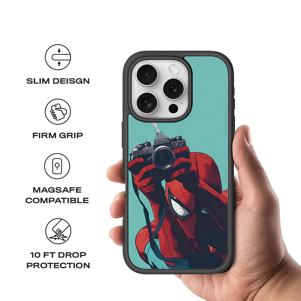 Spider-Man: Picture Perfect Shot 3D Skin with Shockguard Armour Magsafe Case for Apple iPhone 16 Pro Max