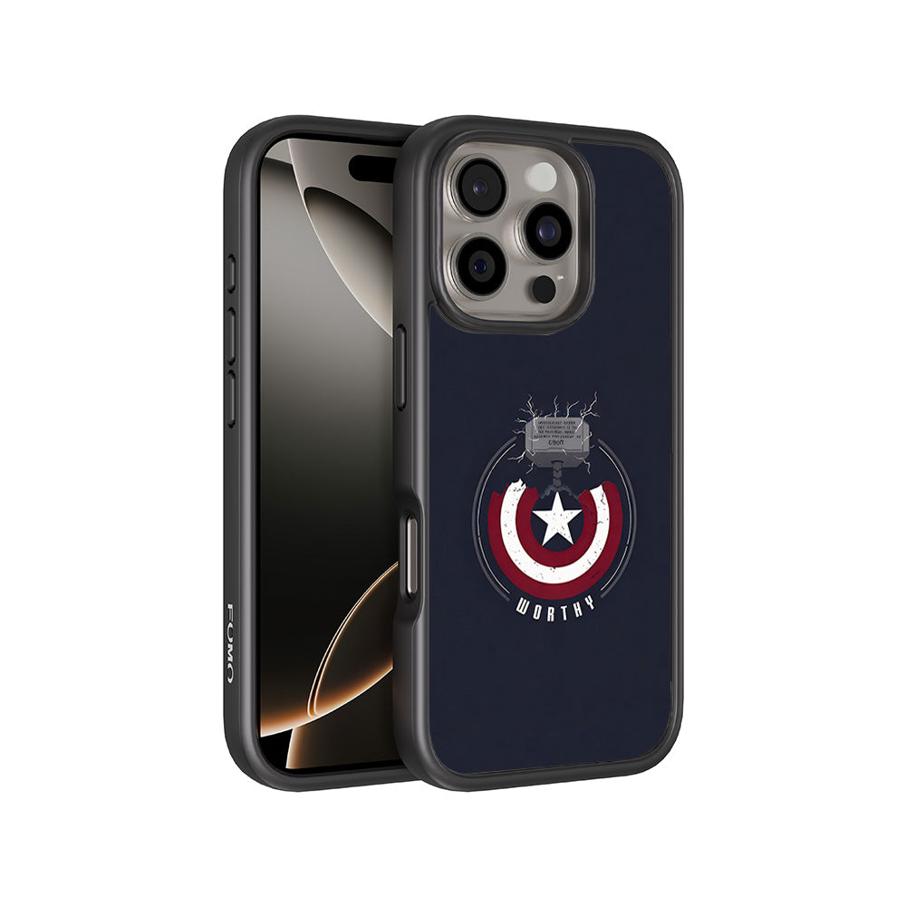 Captain America's Worthy Shield 3D Skin with Shockguard Armour Magsafe Case for Apple iPhone 16 Pro