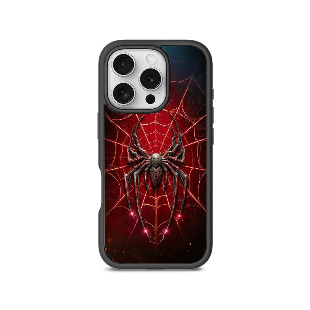 Spider-Man Black Suit 3D Skin with Shockguard Armour Magsafe Case for Apple iPhone 16 Pro