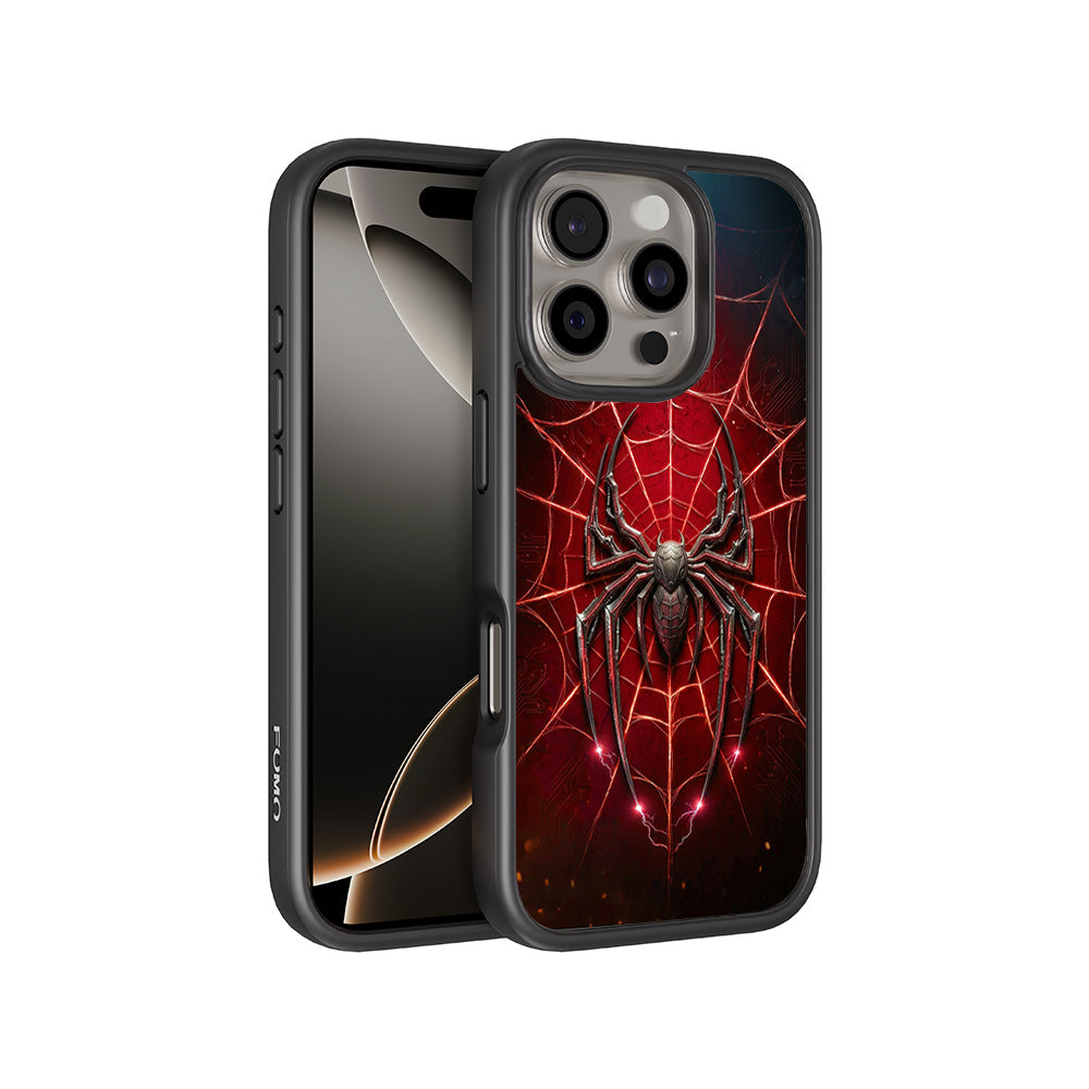 Spider-Man Black Suit 3D Skin with Shockguard Armour Magsafe Case for Apple iPhone 16 Pro
