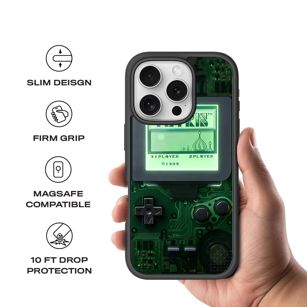 Tetris Classic 3D Skin with Shockguard Armour Magsafe Case for Apple iPhone 16 Pro