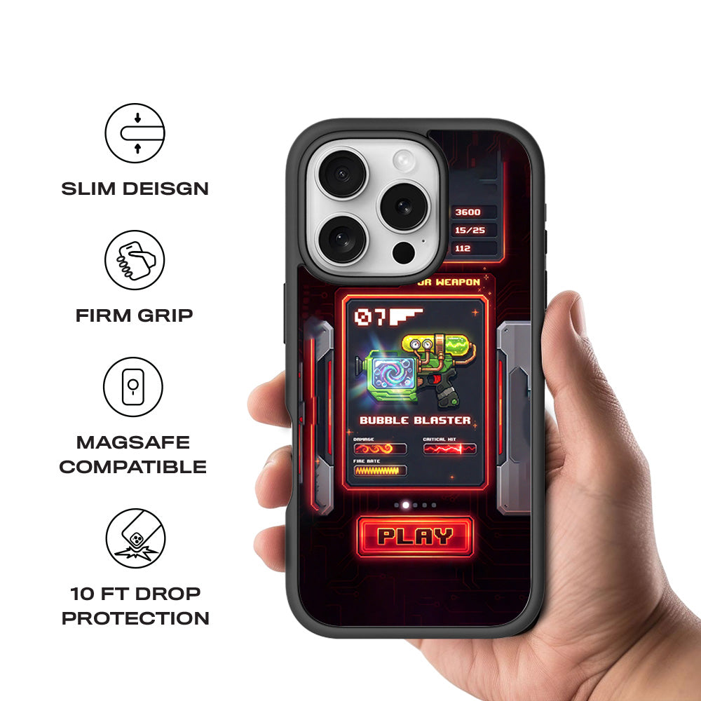 Bubble Blaster 3D Skin with Shockguard Armour Magsafe Case for Apple iPhone 16 Pro