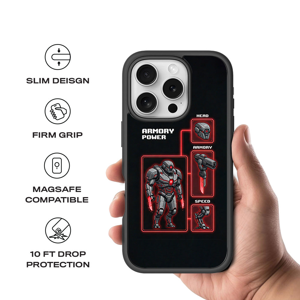 Armory Power 3D Skin with Shockguard Armour Magsafe Case for Apple iPhone 16 Pro