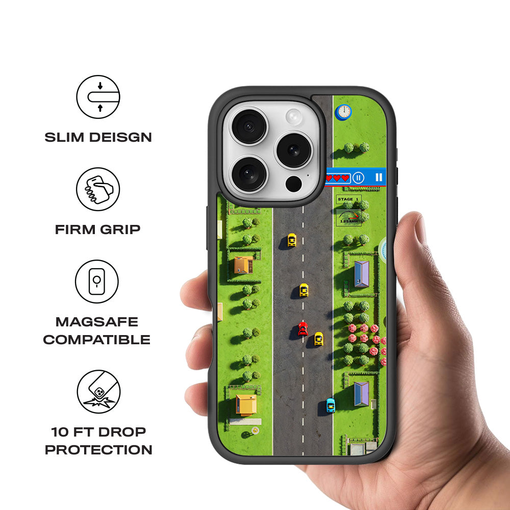 Race to Victory 3D Skin with Shockguard Armour Magsafe Case for Apple iPhone 16 Pro Max