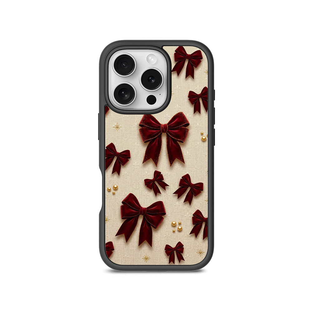 Red Bows 3D Skin with Shockguard Armour Magsafe Case for Apple iPhone 16 Pro Max