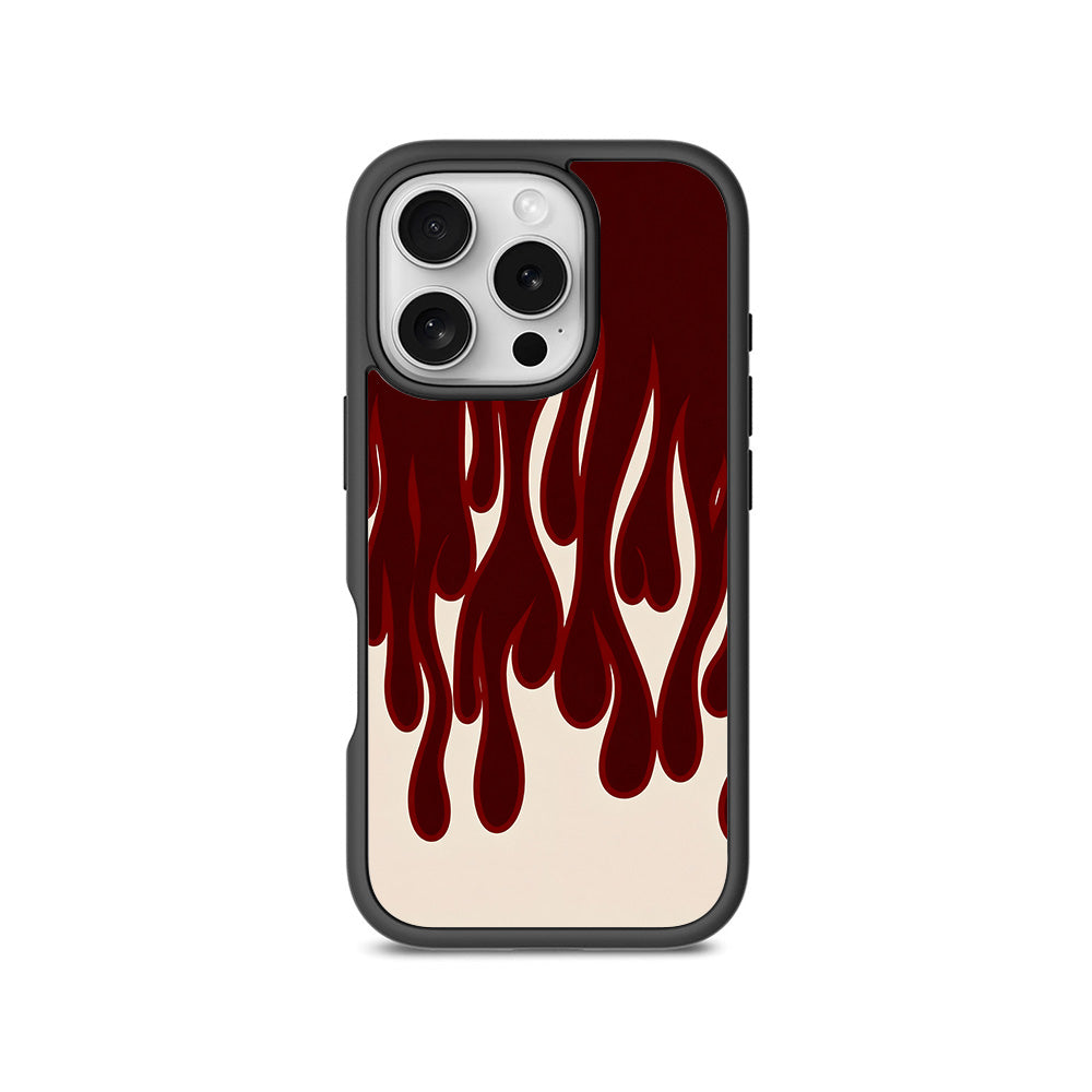 Flame Design 3D Skin with Shockguard Armour Magsafe Case for Apple iPhone 16 Pro