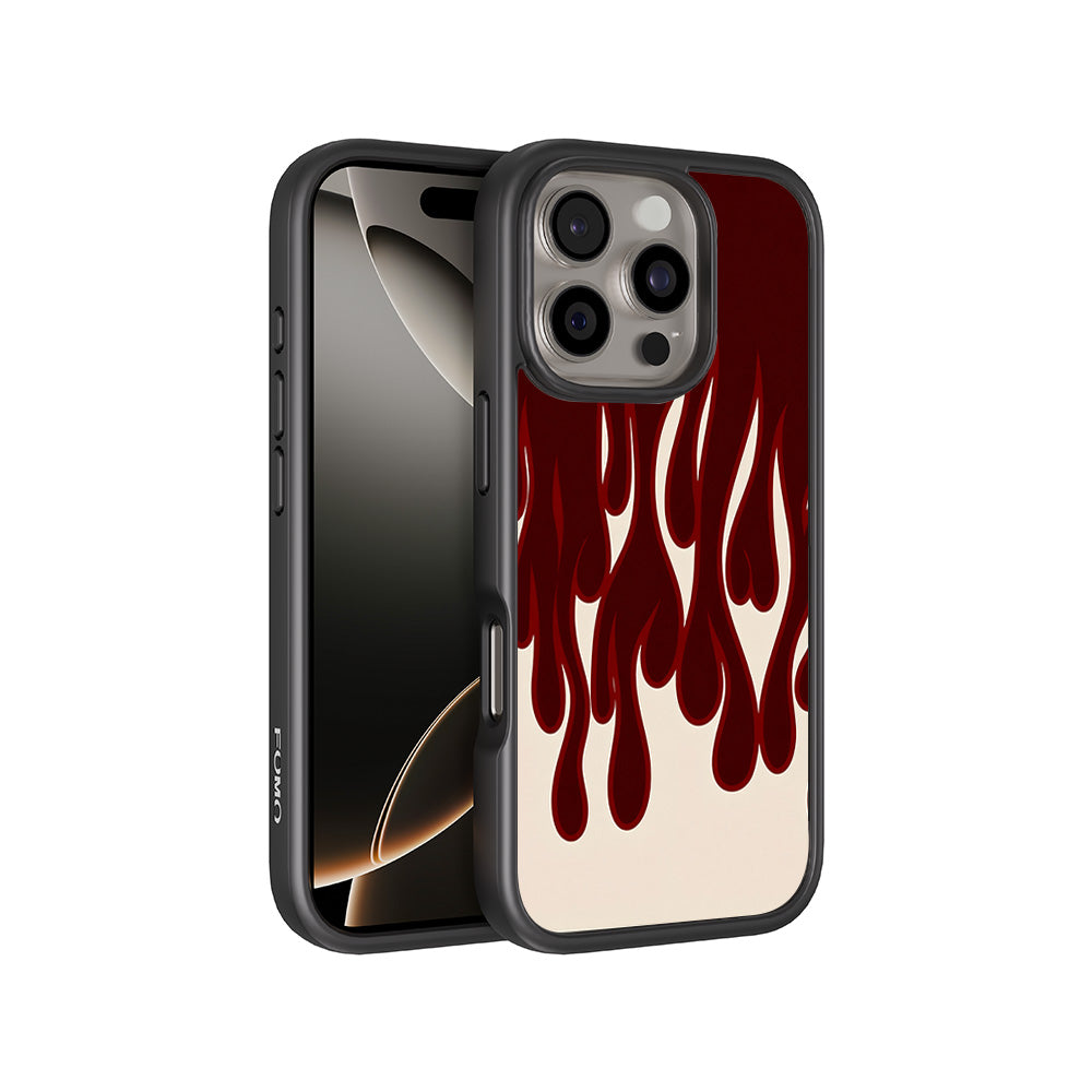 Flame Design 3D Skin with Shockguard Armour Magsafe Case for Apple iPhone 16 Pro