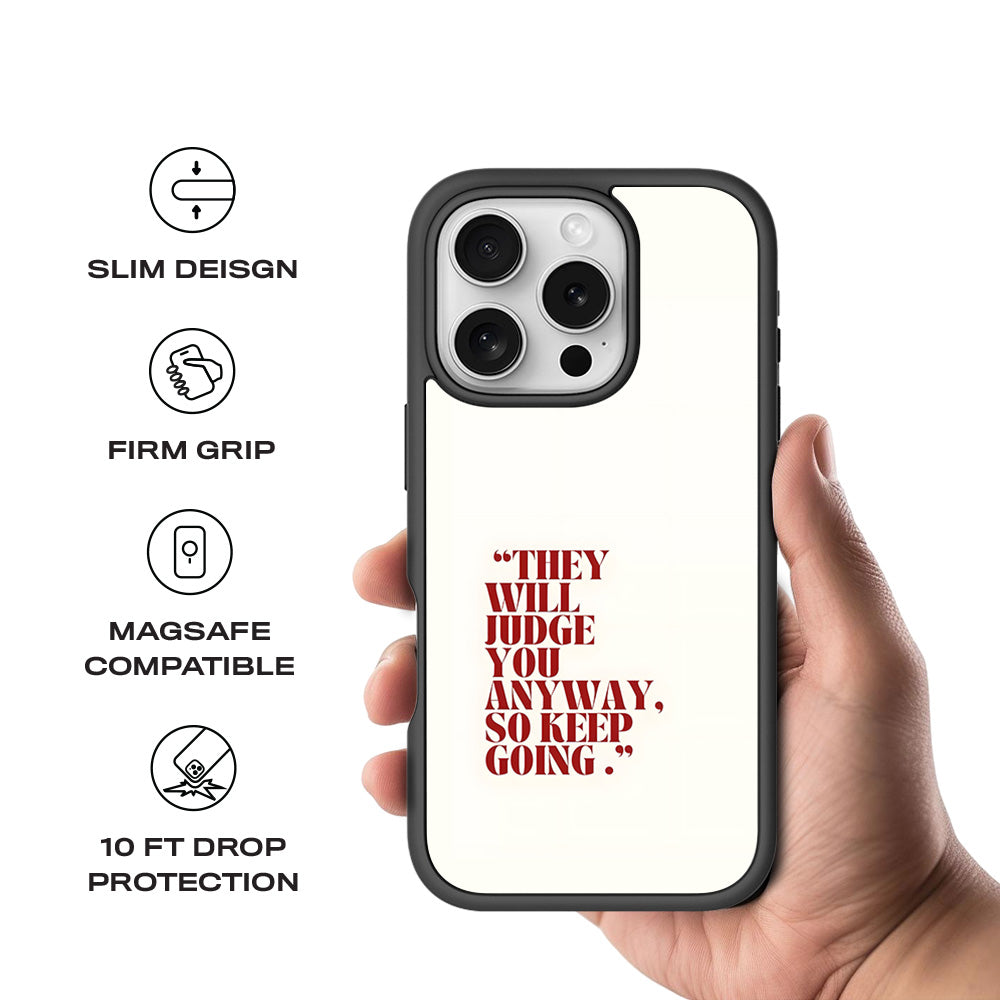 They Will Judge You 3D Skin with Shockguard Armour Magsafe Case for Apple iPhone 16 Pro Max