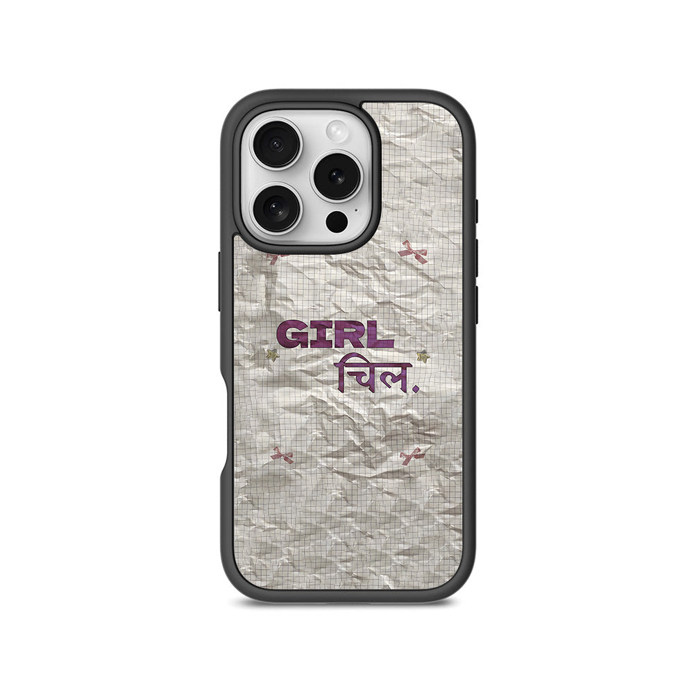 Girl Chill 3D Skin with Shockguard Armour Magsafe Case for Apple iPhone 16 Pro