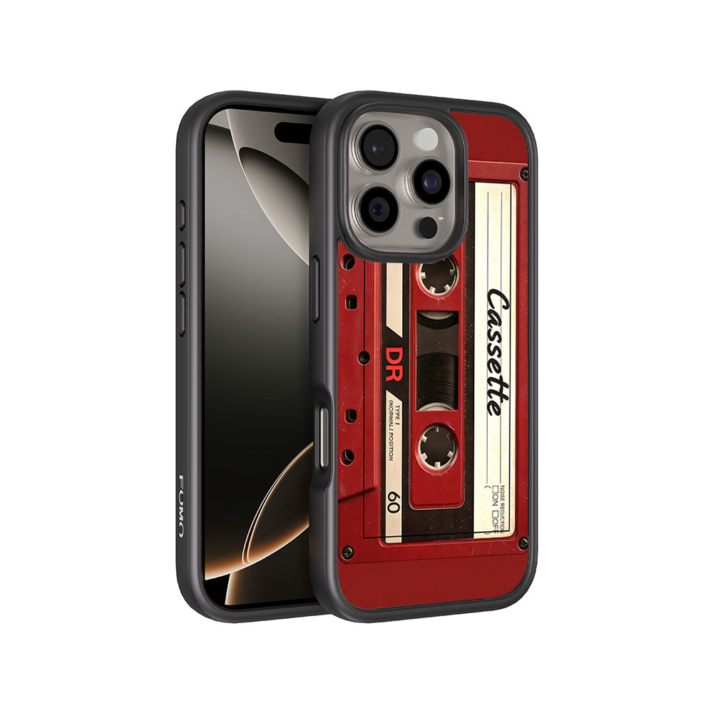 The Retro Cassette 3D Skin with Shockguard Armour Magsafe Case for Apple iPhone 16 Pro