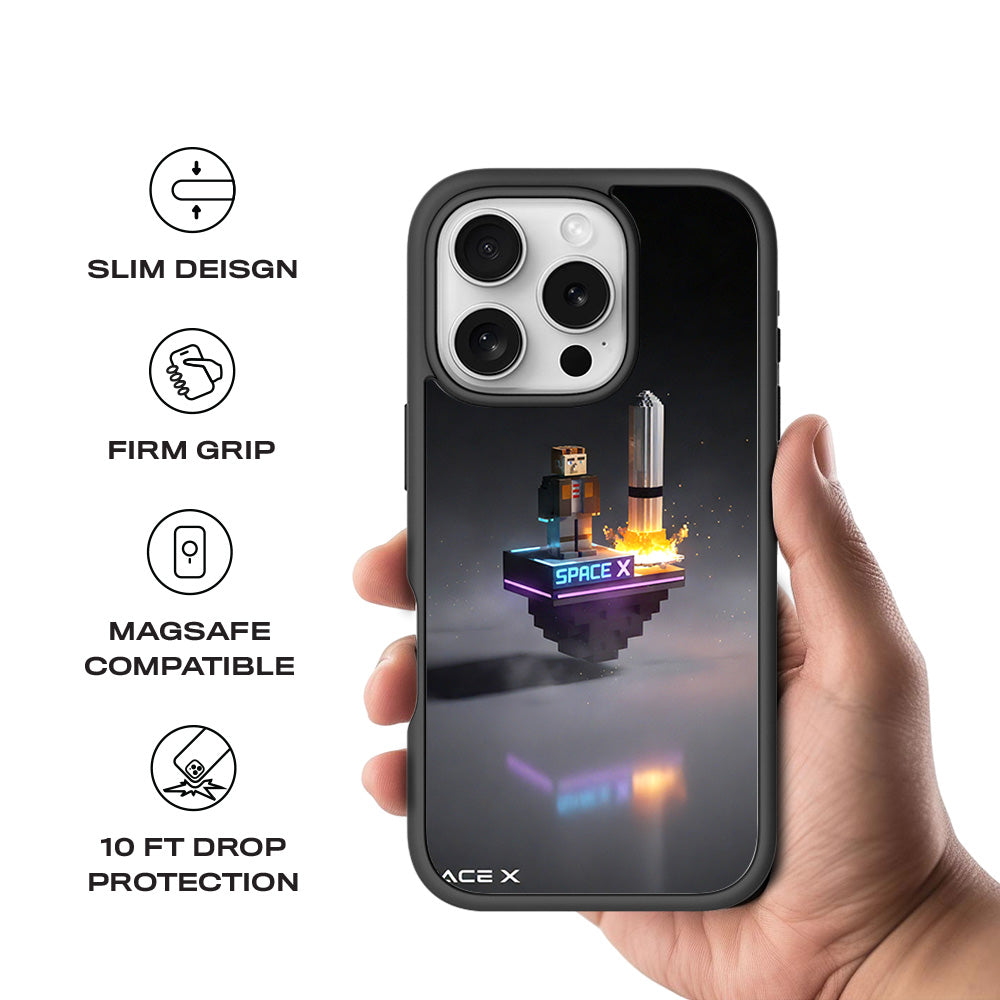 SpaceX Adventure 3D Skin with Shockguard Armour Magsafe Case for Apple iPhone 16 Pro