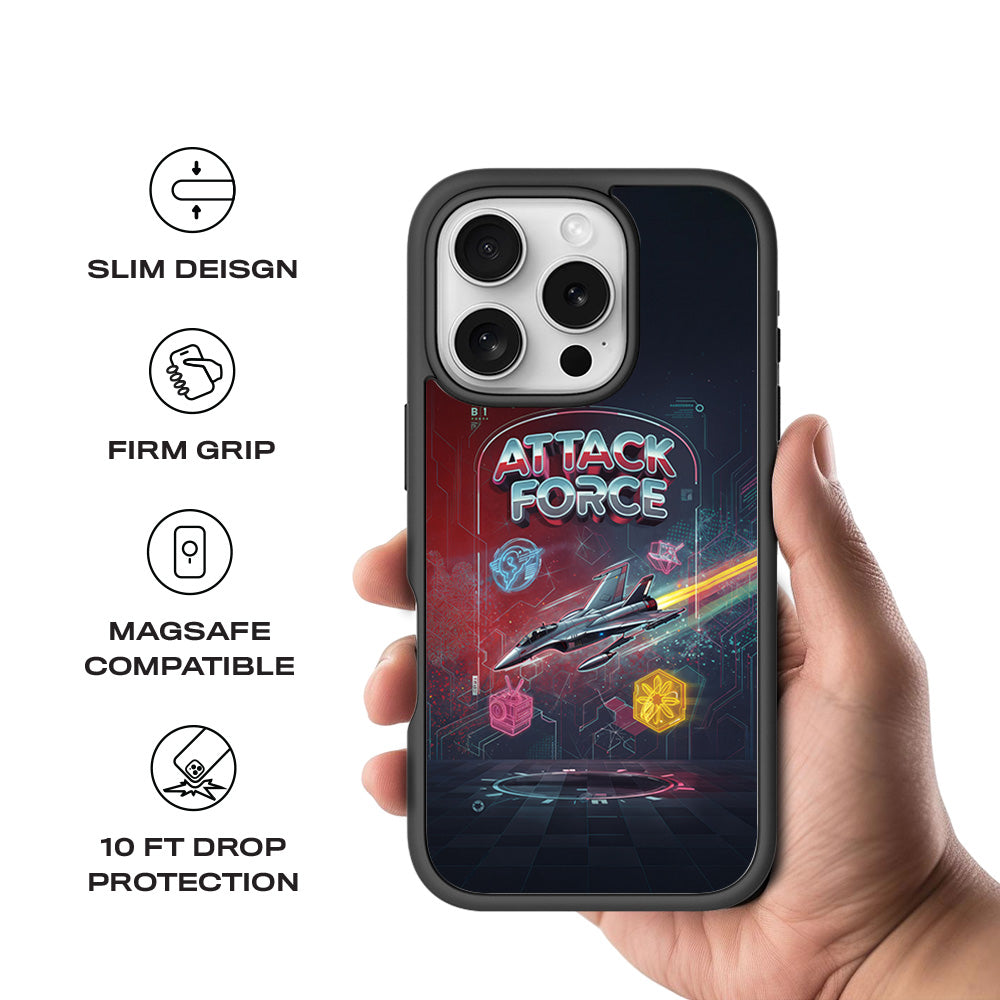 Attack Force 3D Skin with Shockguard Armour Magsafe Case for Apple iPhone 16 Pro