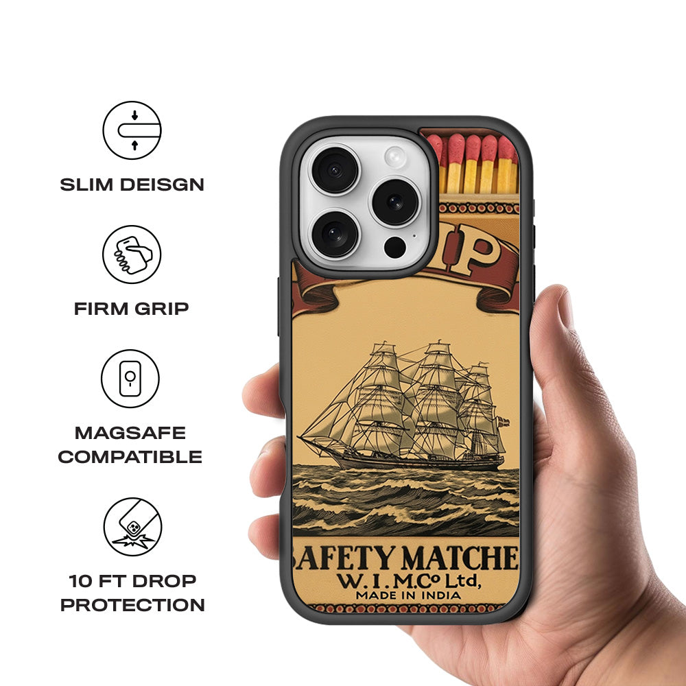 Ship Safety Matches 3D Skin with Shockguard Armour Magsafe Case for Apple iPhone 16 Pro