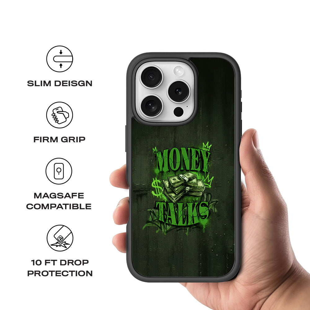 Money Talks 3D Skin with Shockguard Armour Magsafe Case for Apple iPhone 16 Pro
