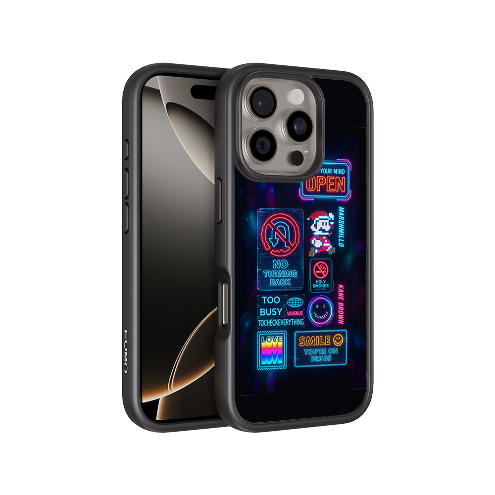 Neon Street Art 3D Skin with Shockguard Armour Magsafe Case for Apple iPhone 16 Pro Max