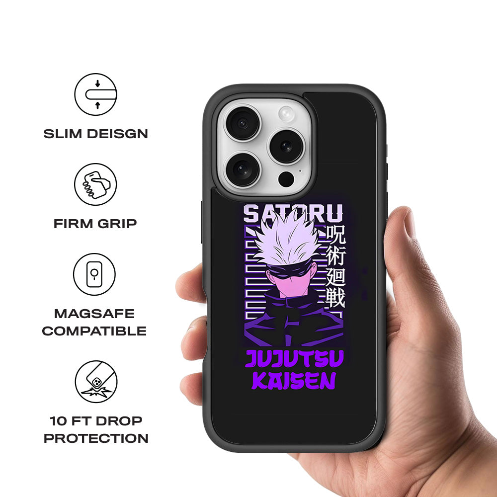 Satoru From Jujutsu Kaisen Anime 3D Skin with Shockguard Armour Magsafe Case for Apple iPhone 16 Pro