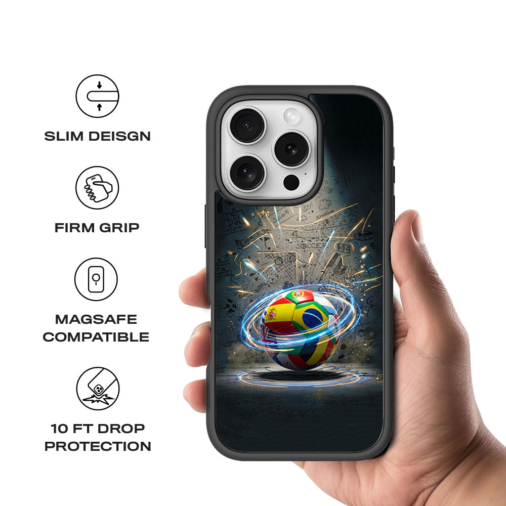 World Football Nations Sports 3D Skin with Shockguard Armour Magsafe Case for Apple iPhone 16 Pro Max