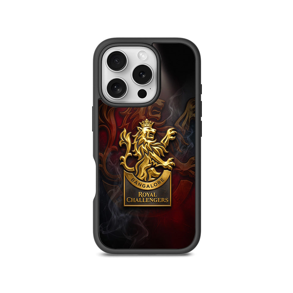 Royal Challengers Bangalore Golden Lion IPL Sports 3D Skin with Shockguard Armour Magsafe Case for Apple iPhone 16 Pro