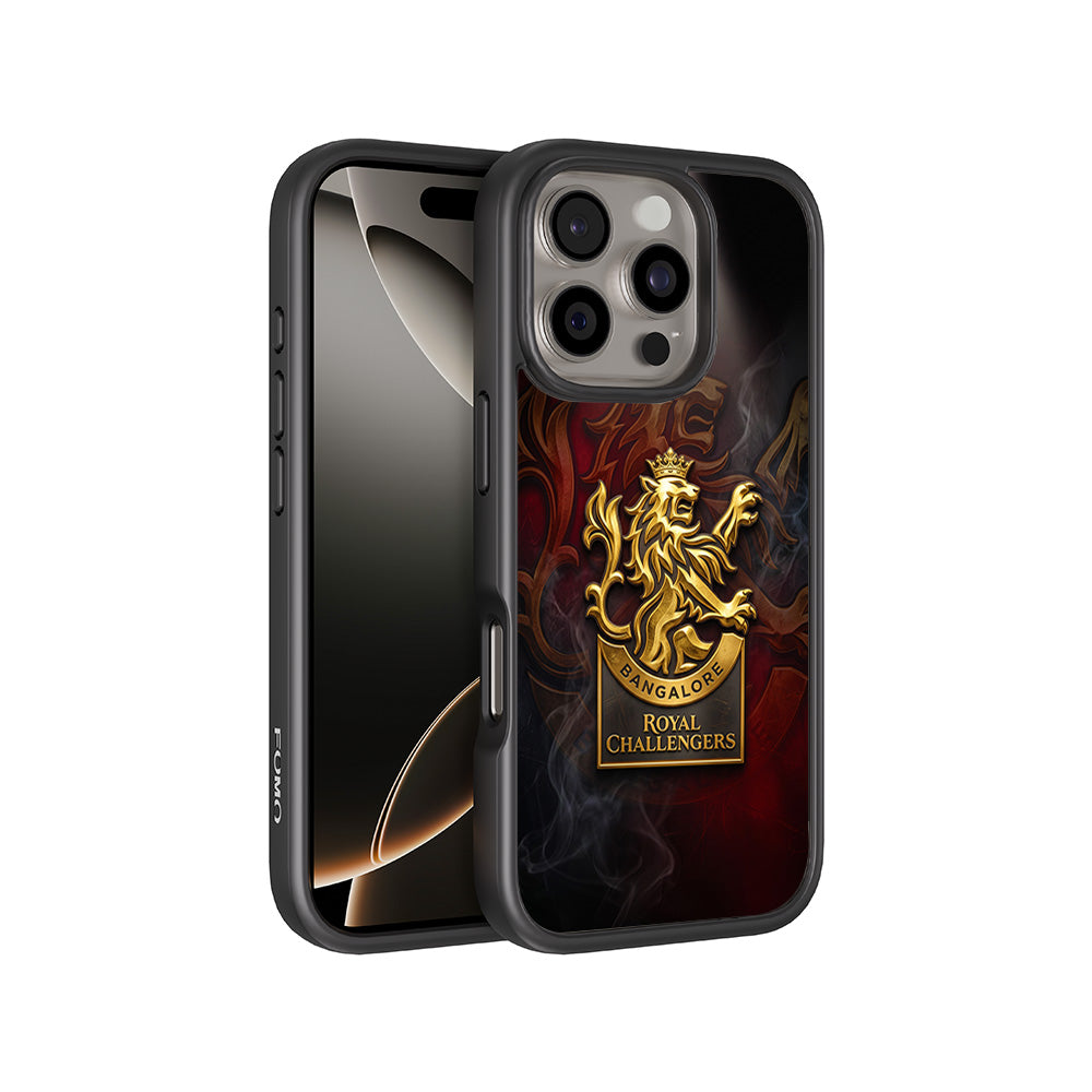 Royal Challengers Bangalore Golden Lion IPL Sports 3D Skin with Shockguard Armour Magsafe Case for Apple iPhone 16 Pro